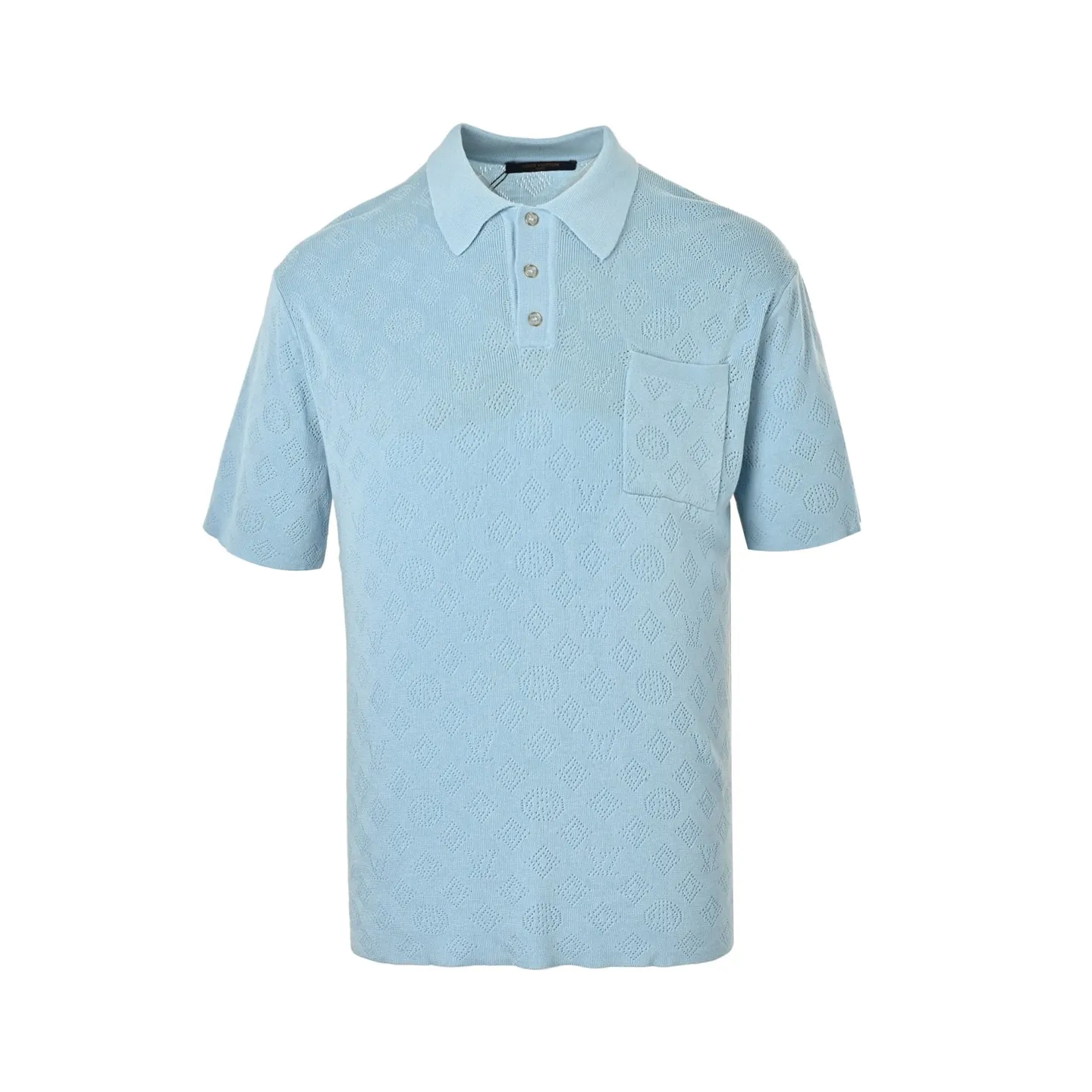 Louis Vuitton/Louis Vuitton 26ss hollow presbyopic knitted Polo short sleeves
